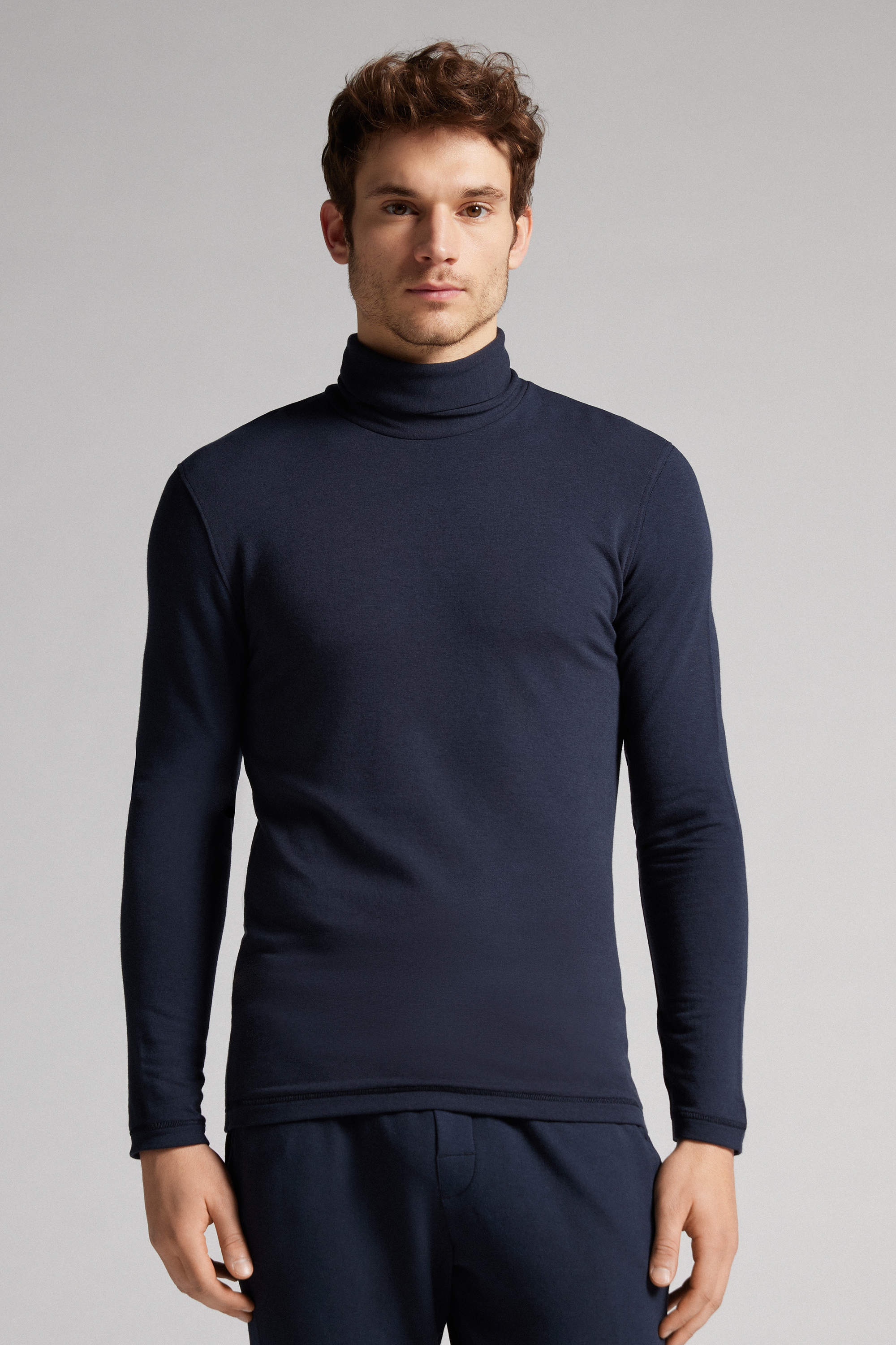 Maglia a Manica Lunga in Modal Cashmere Collo Alto