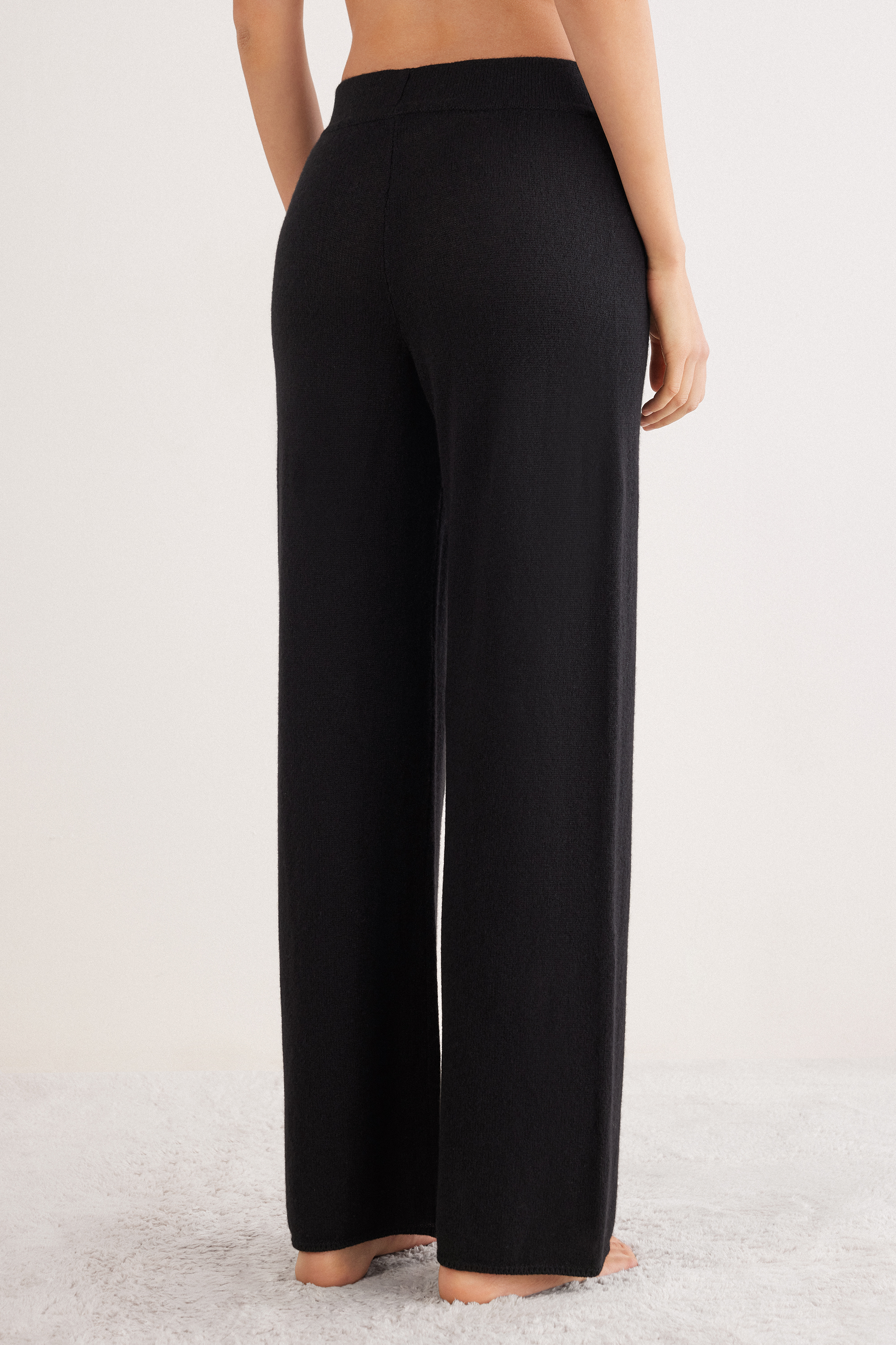 Pantaloni Lunghi a Palazzo 100% Cashmere
