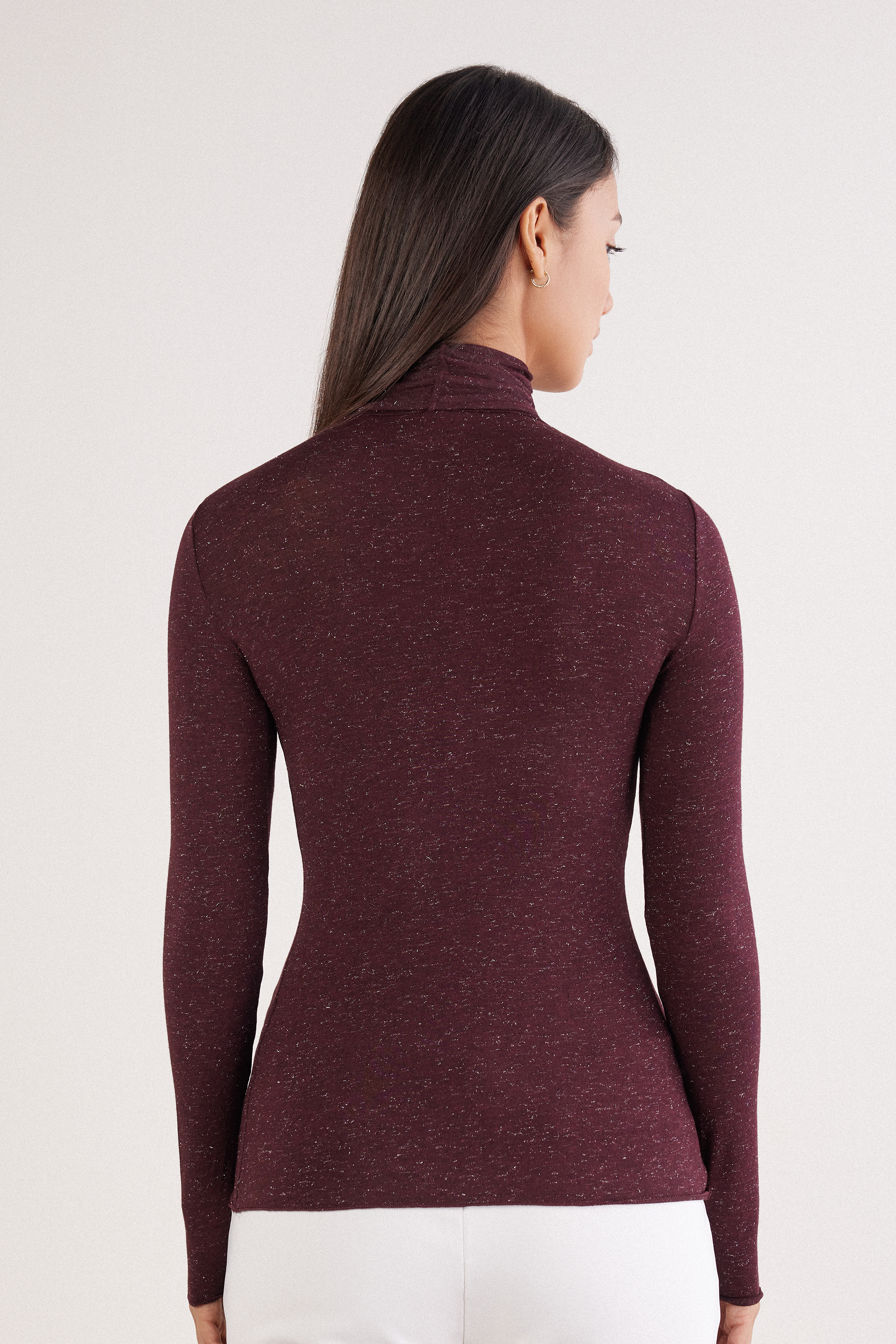 Maglia Collo Alto in Modal Light con Cashmere Lam&egrave;