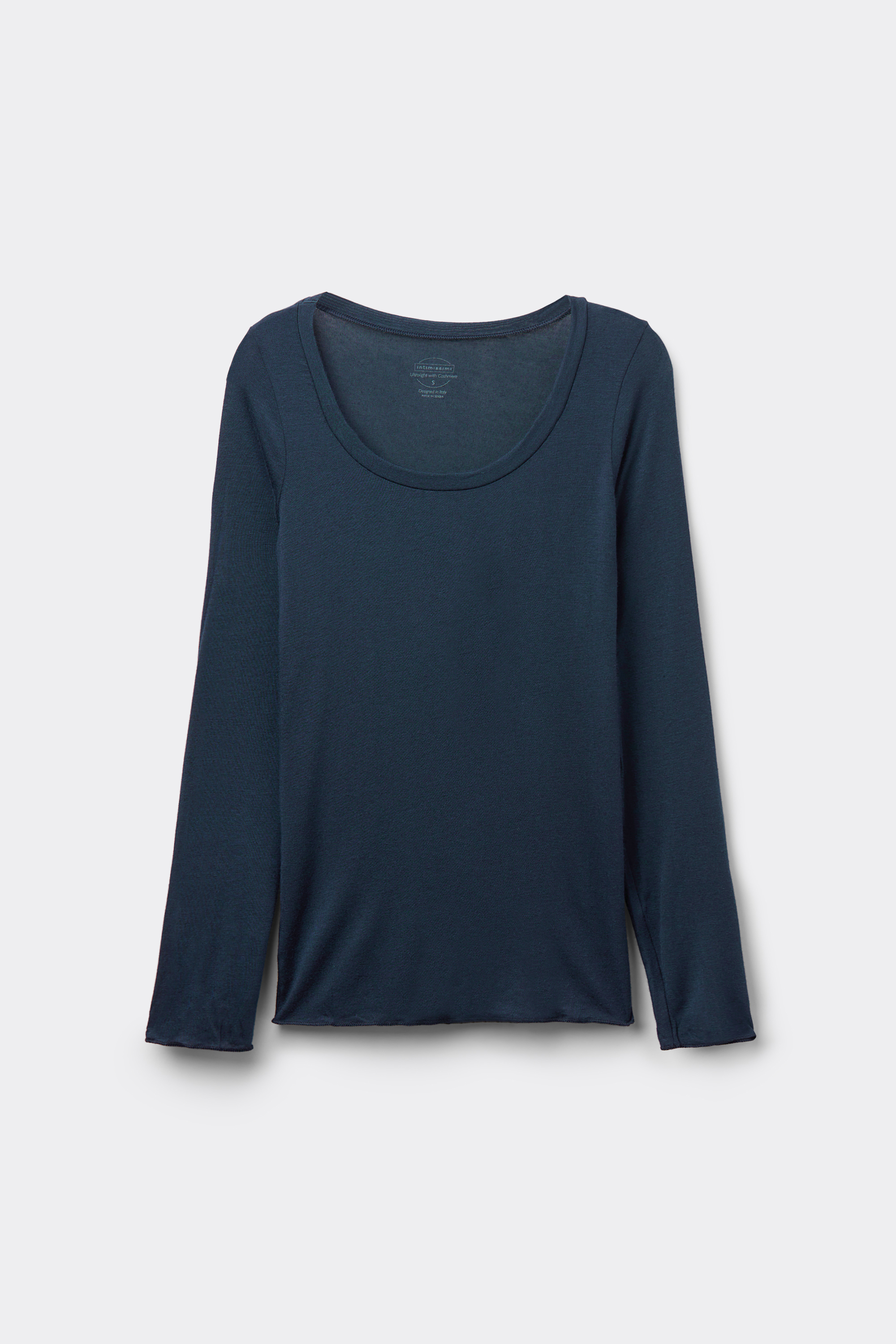 Maglia Manica Lunga Modal Ultralight con Cashmere Scollo Madonna