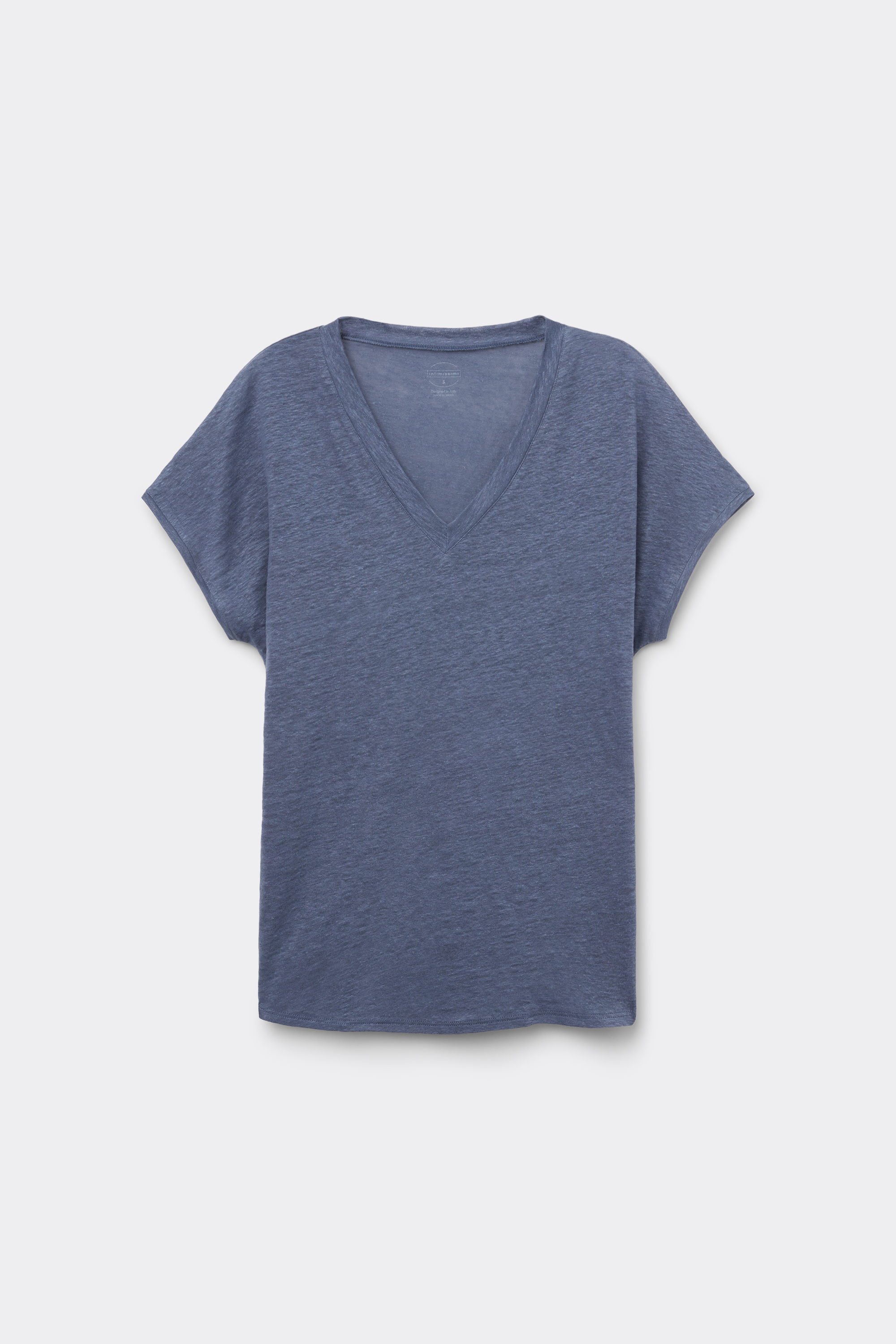 Maglia Manica Corta con Scollo a V in Lino The Pure Linen