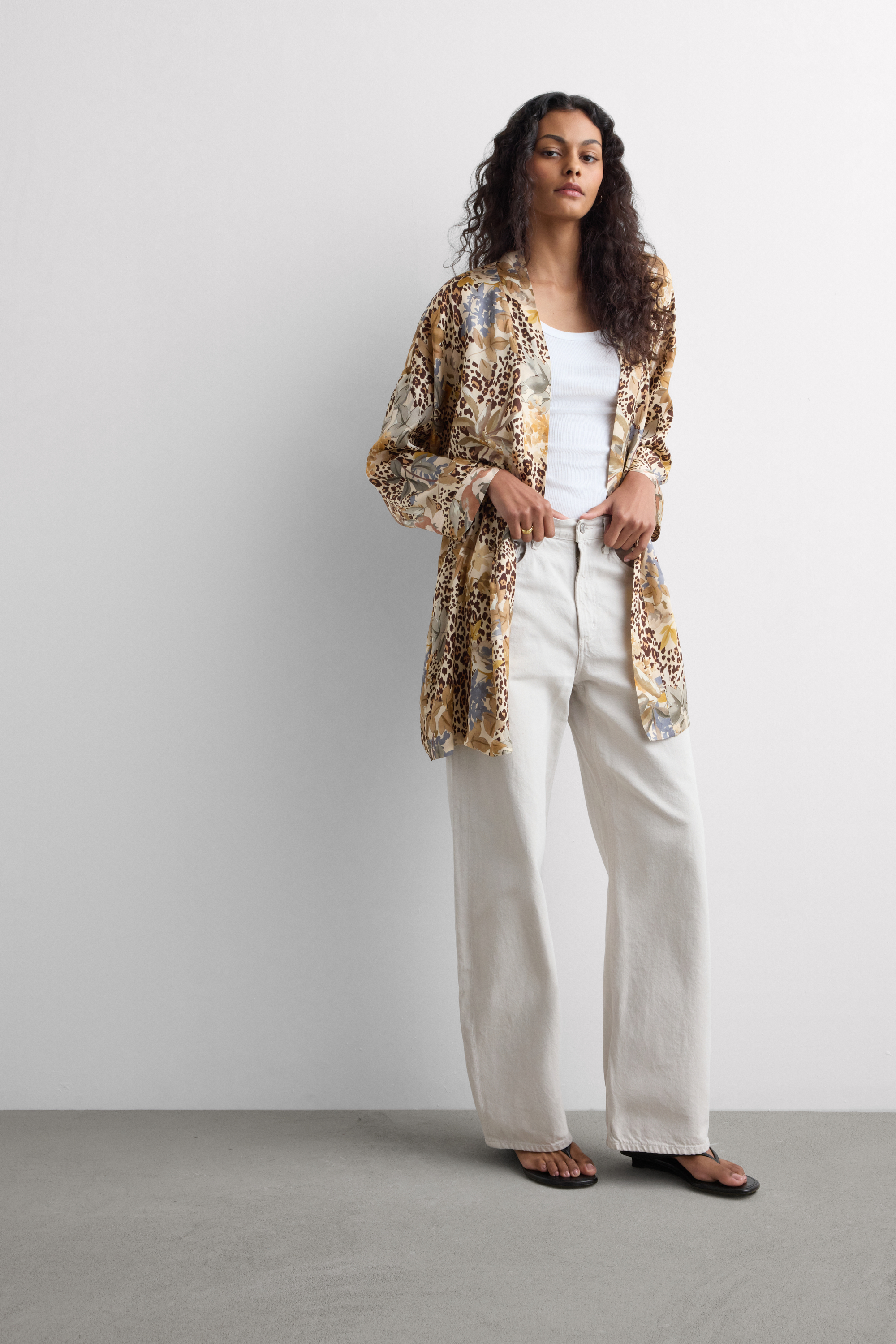 Kimono in Raso di Viscosa Animalier Simply Iconic