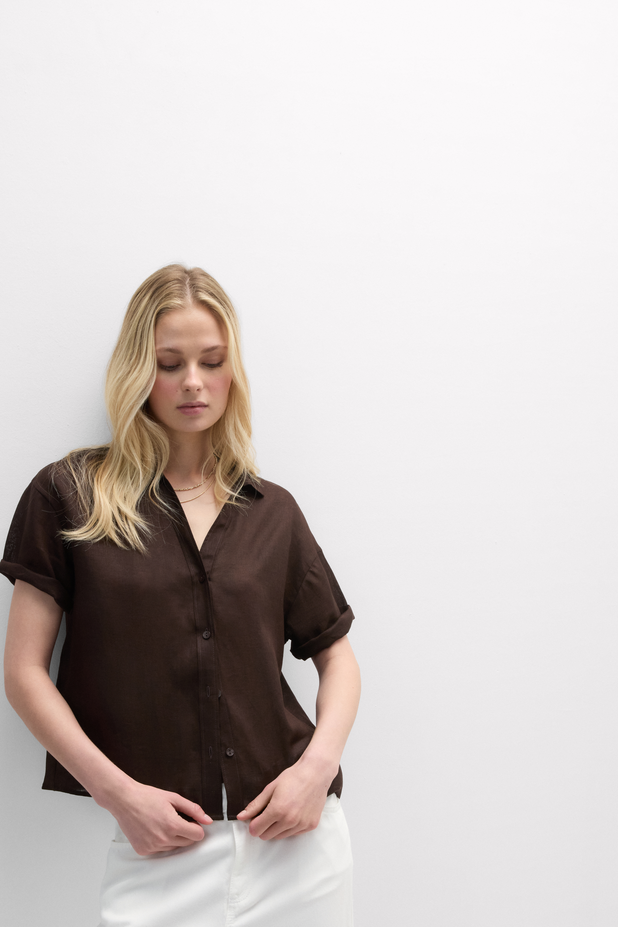 Camicia Manica Corta in Tela di Lino The Pure Linen