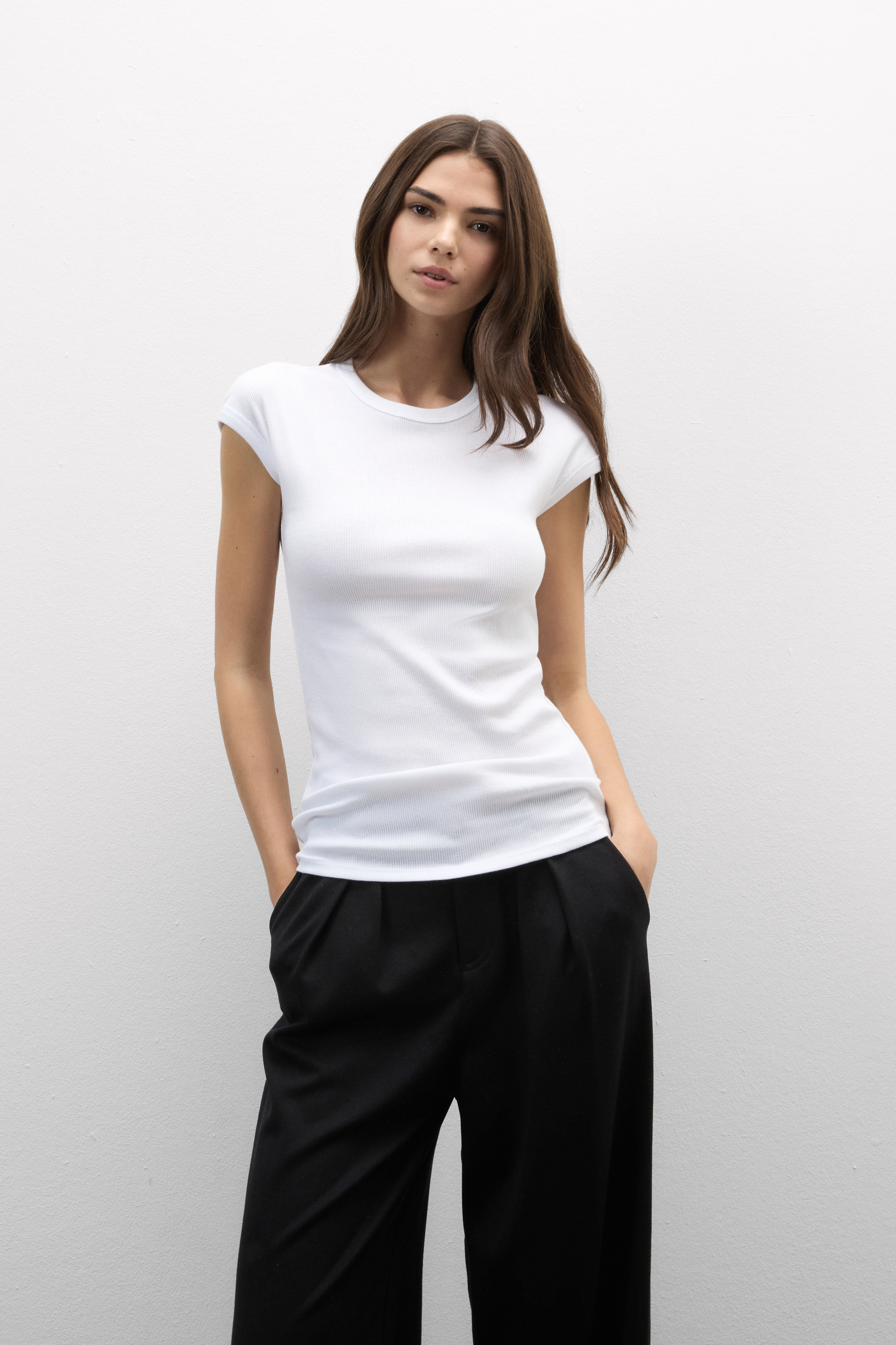 Maglia Manica Corta in Cotone Superior a Costine