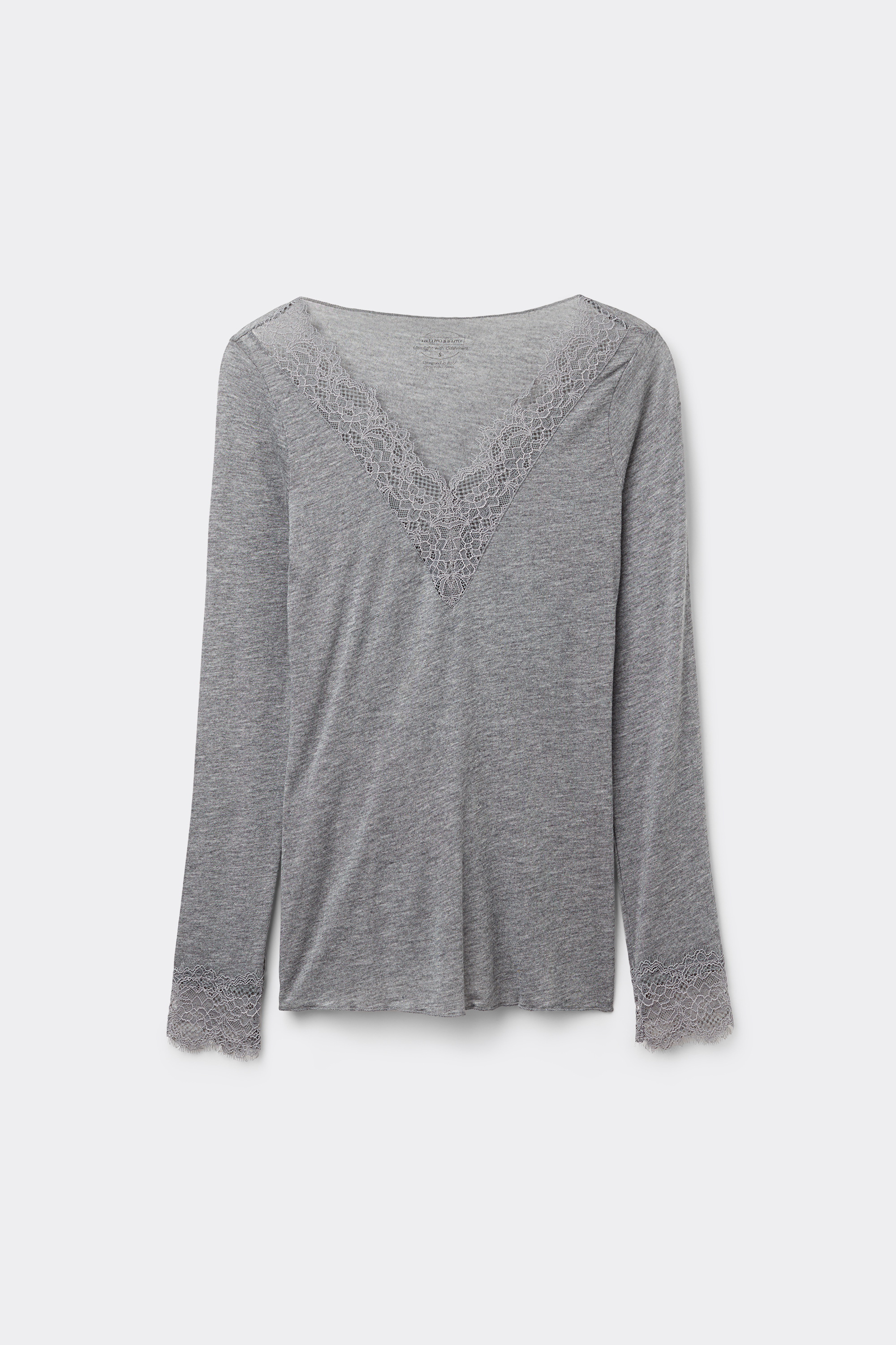 Maglia Scollo a V Ultralight con Cashmere e Pizzo