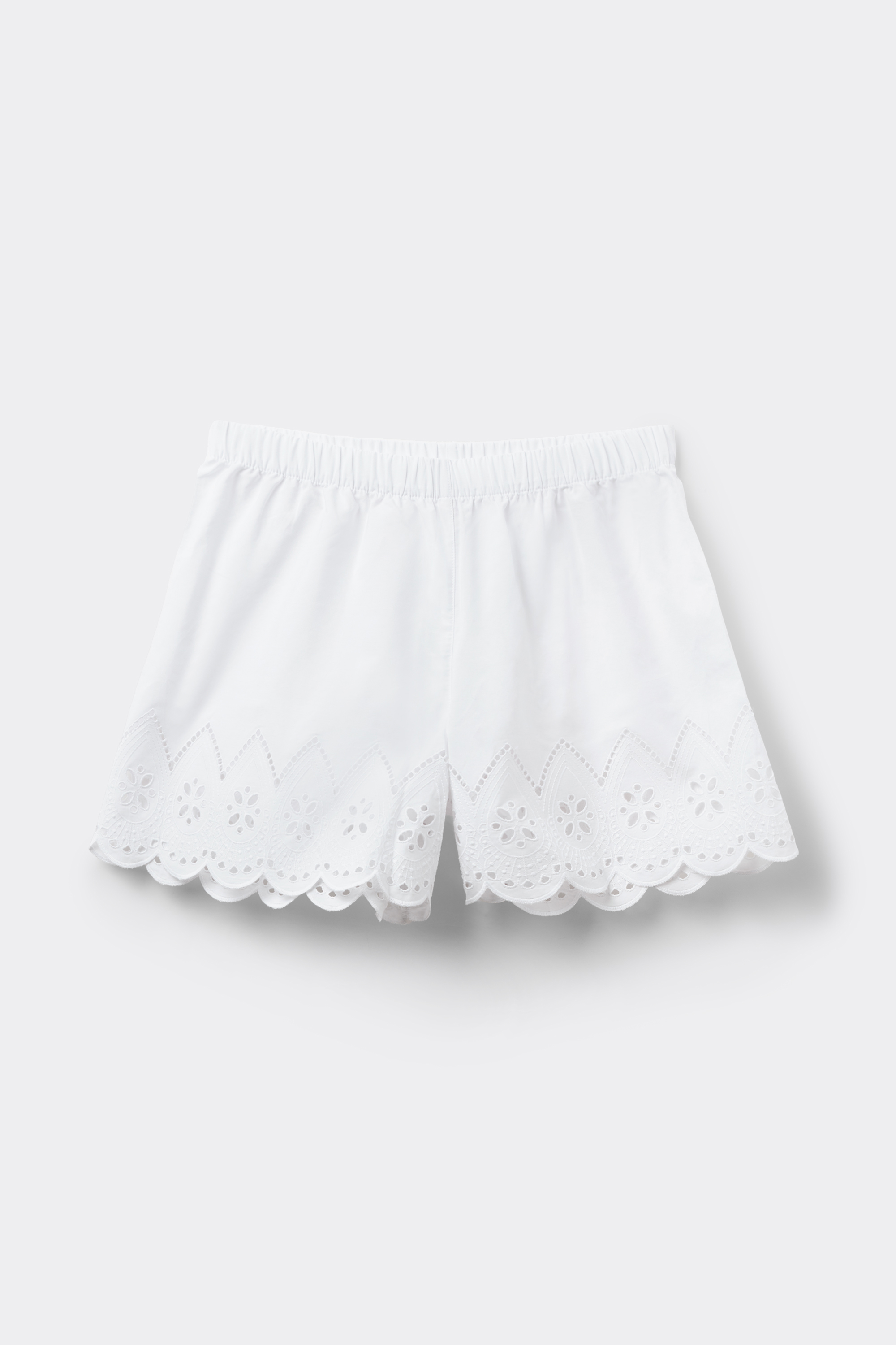 Pantaloncini in Tela di Cotone Sangallo Made with Love