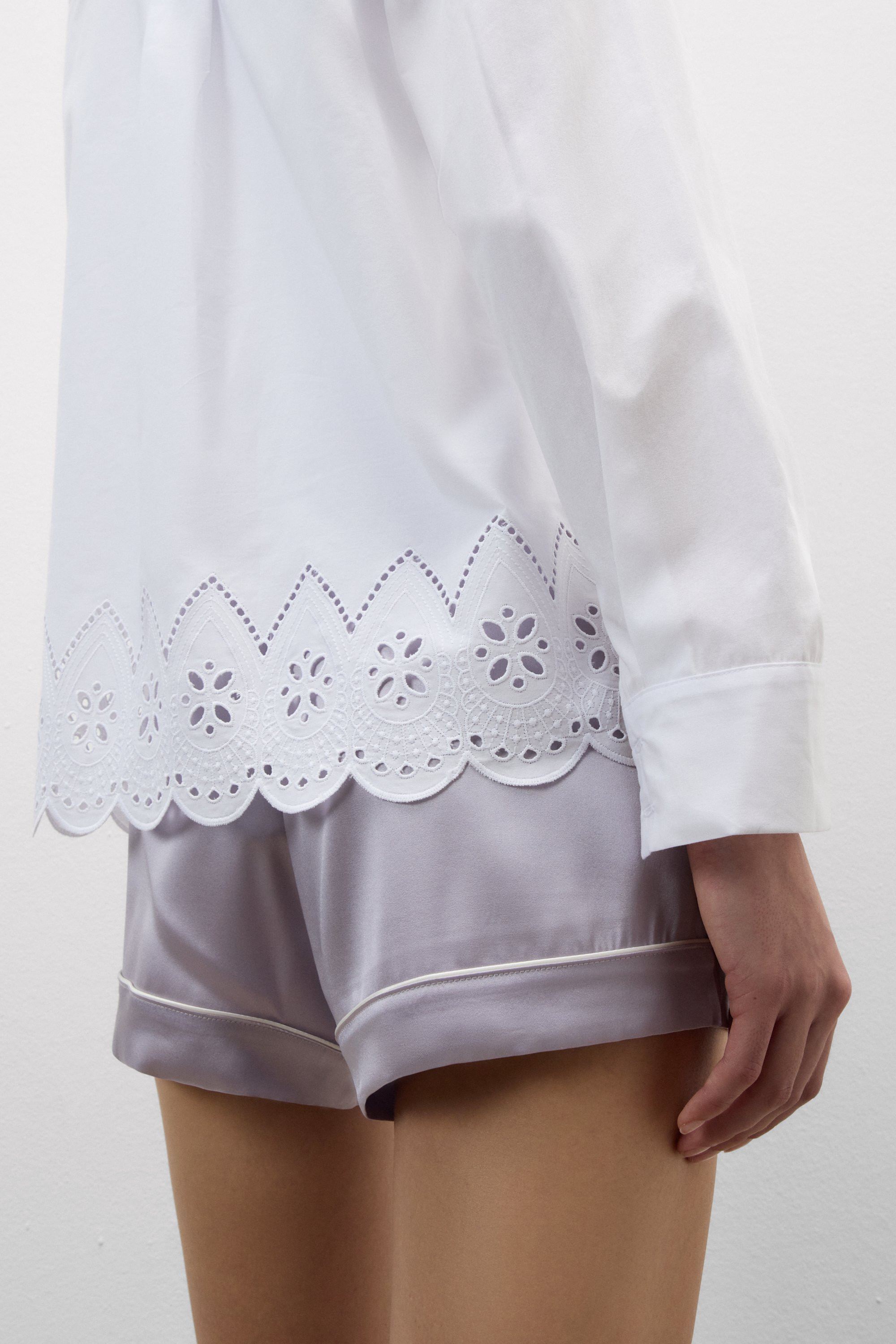 Camicia in Tela di Cotone Sangallo Made with Love