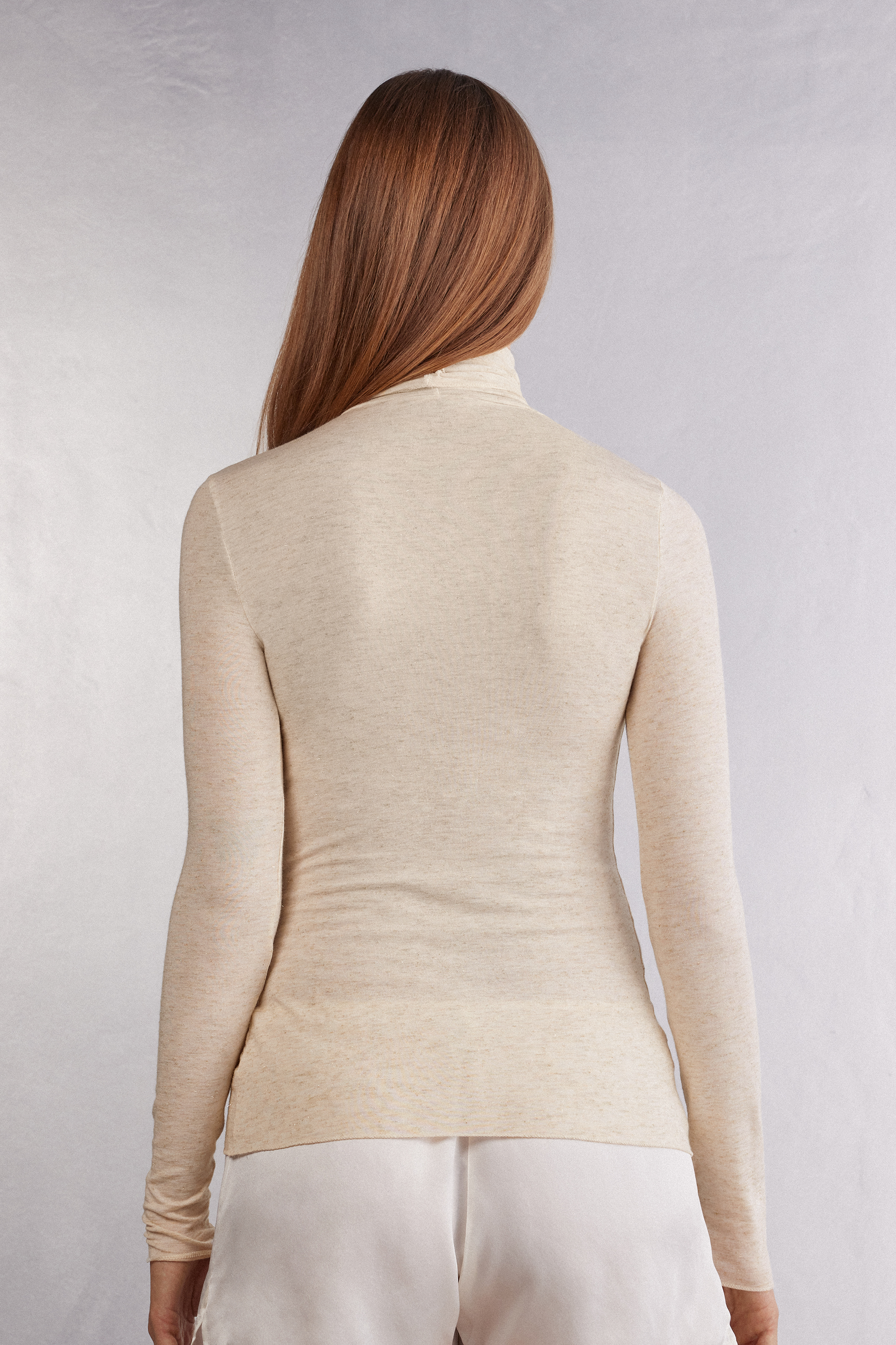 Maglia Collo Alto in Modal Light con Cashmere Lam&egrave;