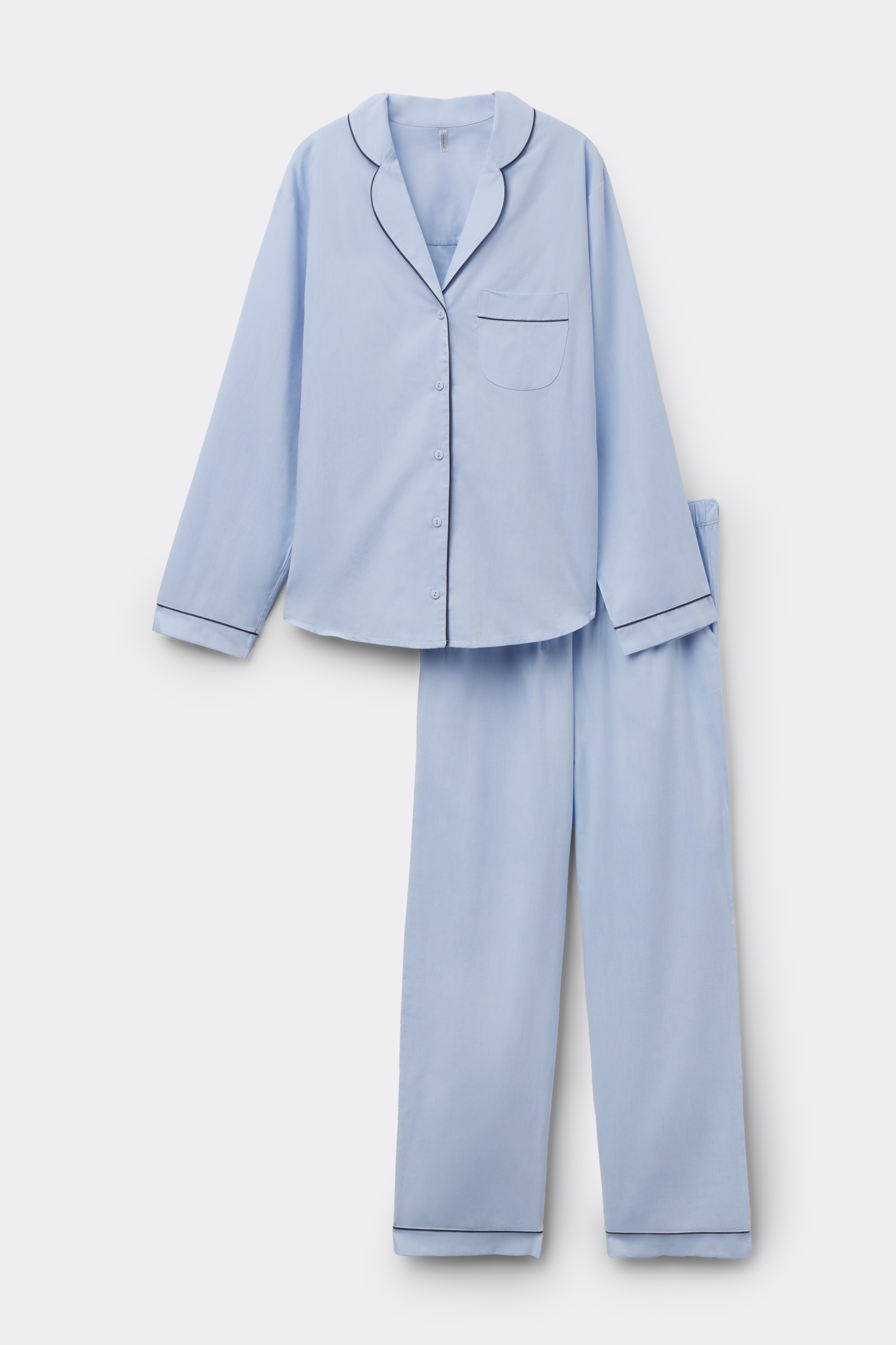 Pigiama Lungo in Cotone e Modal Chambray NI