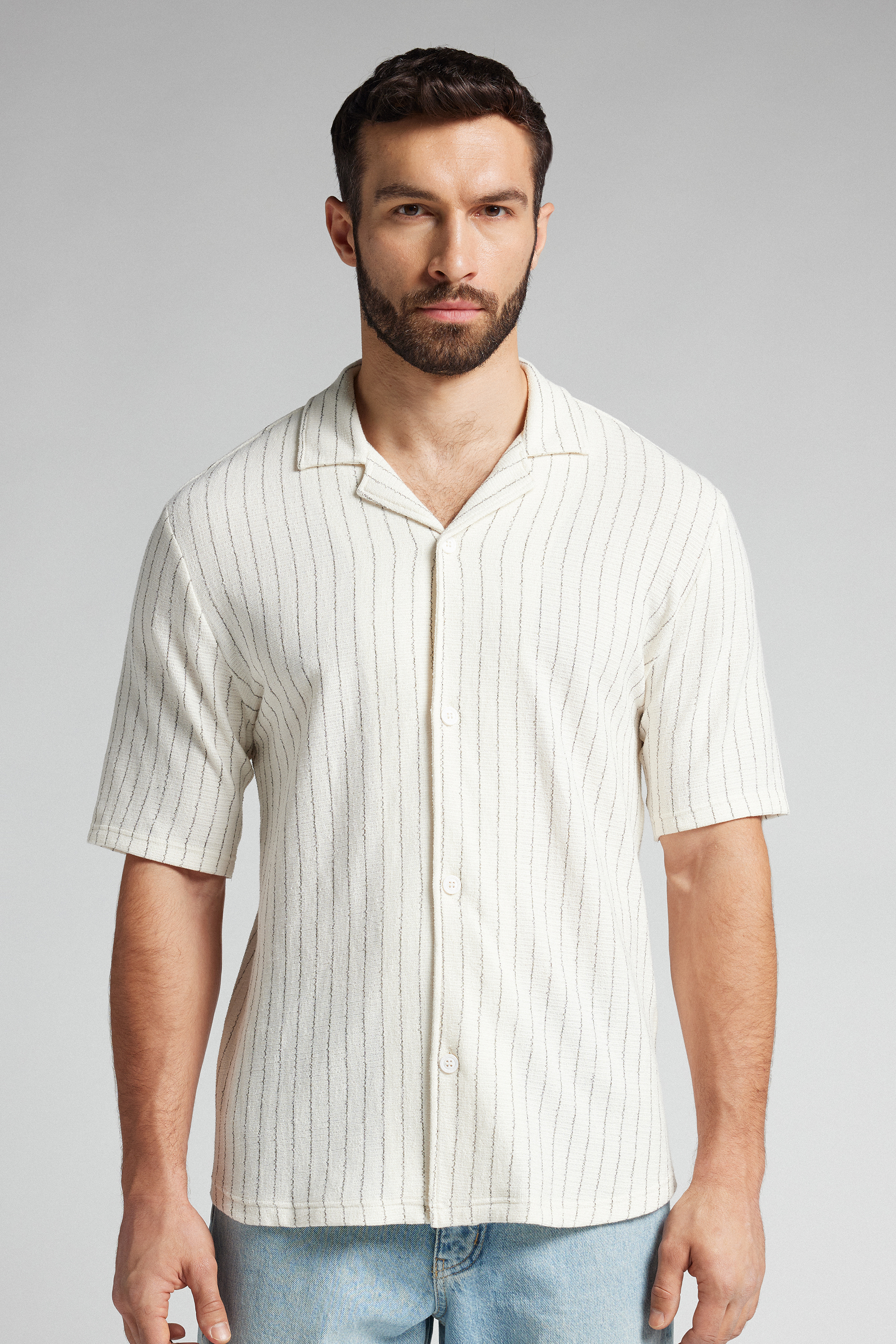 Camicia Manica Corta Bowling a Righe